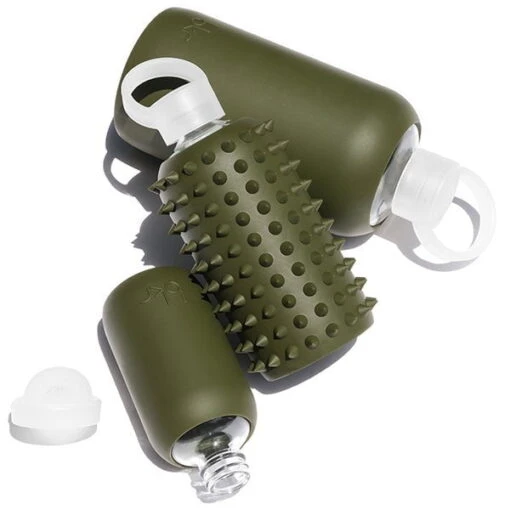 OLIVE SPIKED LITTLE BOTTLE 500ML (16OZ) -Drinkware Shop bkr glass water bottle 16oz spiked olive 500ml 16 oz grolvpk s16ht 810095830822 33549257998507