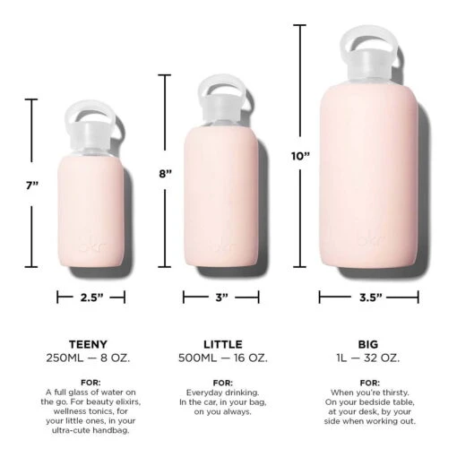 TUTU TEENY BOTTLE 250ML (8OZ) -Drinkware Shop bkr glass water bottle 8oz tutu 250ml 8 oz pkttupb s08ht 812746021931 33549124567211