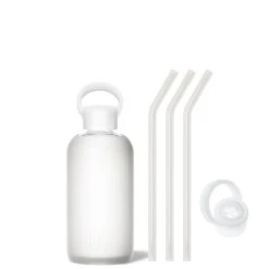 FROST - LITTLE BOTTLE SIP KIT 500ML (16 OZ) -Drinkware Shop bkr sip kit silicone straw cap glass water bottle 16oz frost little bottle sip kit 500ml 16 oz wtfskpb t16pb 34994505908395