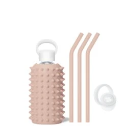 TEDDY SPIKED - LITTLE BOTTLE SIP KIT 500ML (16OZ) -Drinkware Shop bkr sip kit silicone straw cap glass water bottle 16oz spiked teddy little bottle sip kit 500ml 16 oz tntskpk t16pb 35006006362283