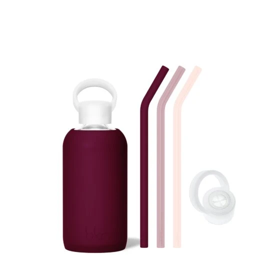 VALENTINA & A KISS ON EACH CHEEK - LITTLE BOTTLE SIP KIT 500ML (16 OZ) -Drinkware Shop bkr sip kit silicone straw cap glass water bottle 16oz valentina a kiss on each cheek little bottle sip kit 500ml 16 oz rdvkcpb t16pb 34775399596203