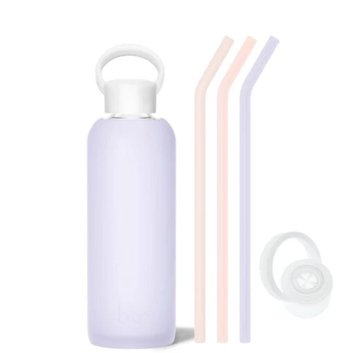 FOOF & THE COTTON CANDY - DEMI BOTTLE SIP KIT 650ML (22 OZ) -Drinkware Shop bkr sip kit silicone straw cap glass water bottle 32oz foof cotton candy demi bottle sip kit 650ml 22 oz mxfcctb t22pb 35462457000107