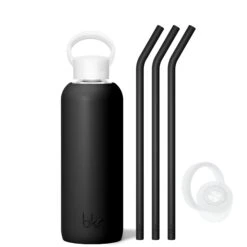 JET - DEMI BOTTLE SIP KIT 650mL (22 OZ) -Drinkware Shop bkr sip kit silicone straw cap glass water bottle 32oz jet demi bottle sip kit 650ml 22 oz bkjskpb t22pb 34977155776683